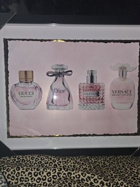 Perfume Bottle Wall Art Print  - Pink